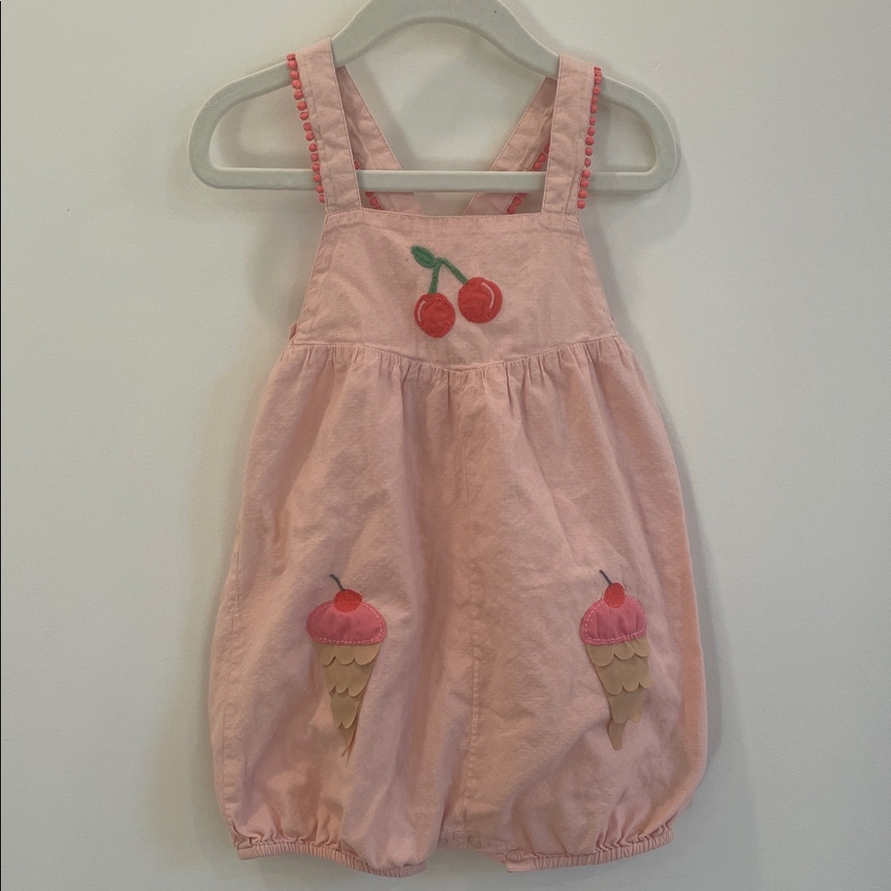 Mini Baby Boden Pink Ice Cream Bubble Romper 2-3